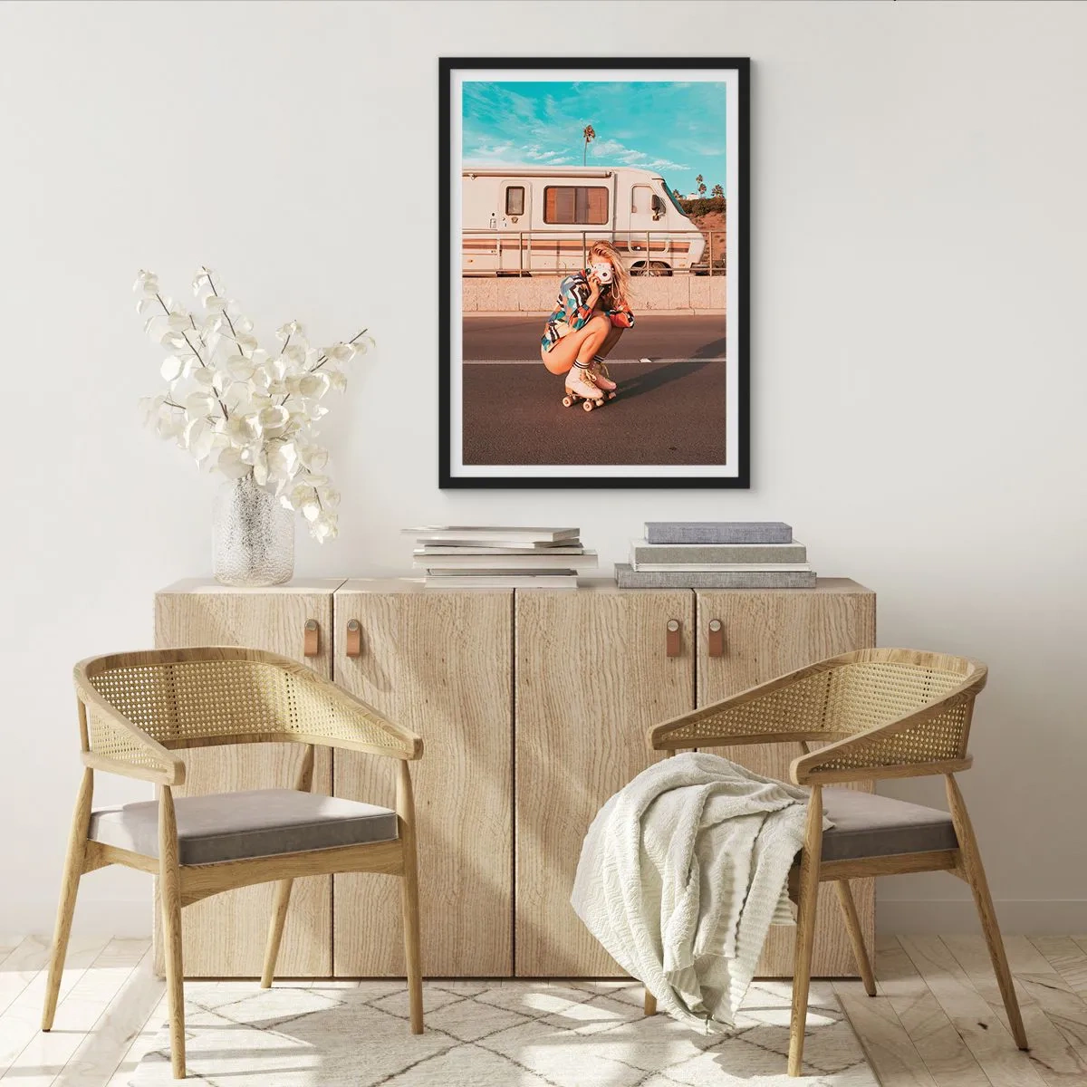 Plakat i sort ramme - Smil, tak! - 40x50 cm