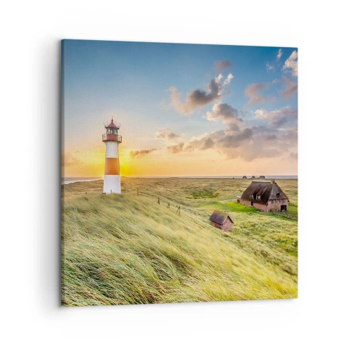 Lærredstryk - Billede på lærred - Mellem bølgerne - 50x50 cm