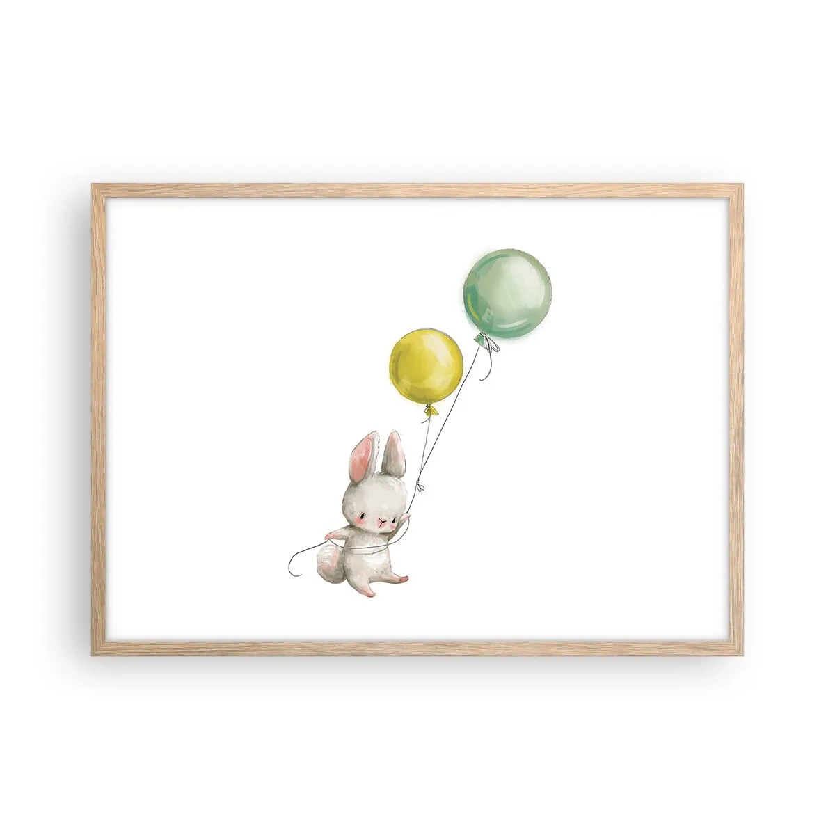 Plakat i ramme af lyst egetræ - Jeg vil også anbefale den! - 70x50 cm