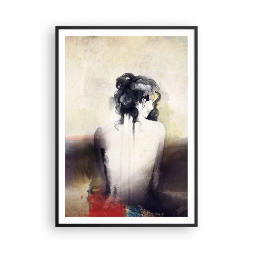 Plakat i sort ramme - Glatte linjer, ovale former - 70x100 cm