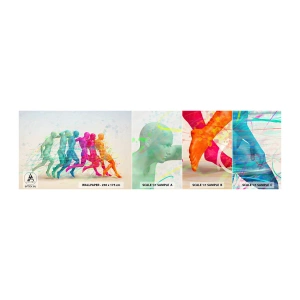 Prøve Fototapet Selvklæbende Deluxe Sticker - Harmoni i bevægelse - Abstraktion, Mand, Sport - 100x30 cm
