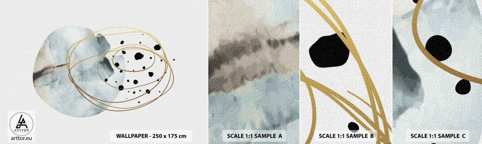 Fototapet Prøve Standard Eco - I rummets favntag - Abstraktion, Stykke, Moderne mønster - 100x30 cm