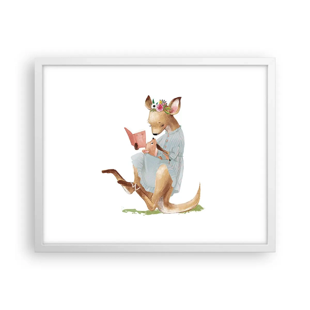 Plakat i hvid ramme - Læs for mig, mor - 50x40 cm