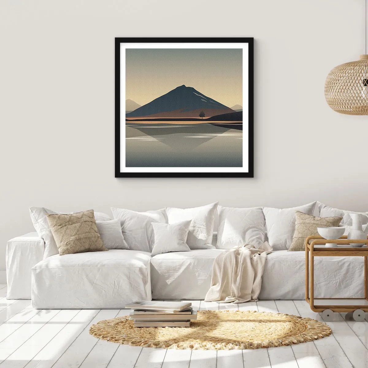 Plakat i sort ramme - Spejlrefleksion - 30x30 cm