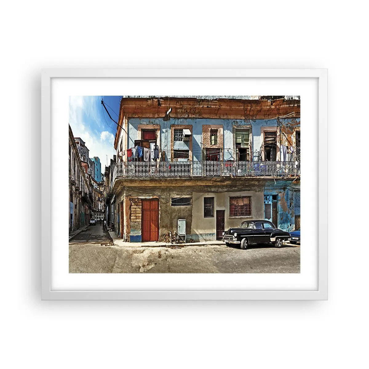 Plakat i hvid ramme - Havana stemning - 50x40 cm