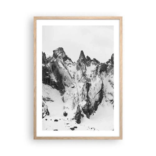 Plakat i ramme af lyst egetræ - Granit truende højderyg - 50x70 cm