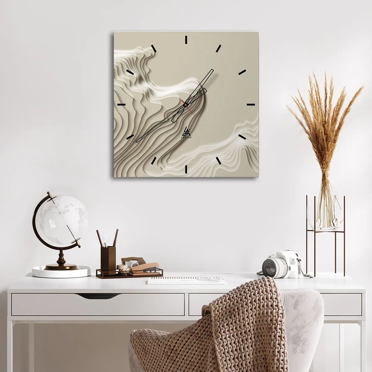 Vægur, Uret - Kunstens topografi - 30x30 cm