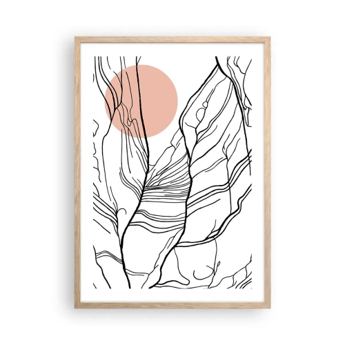 Plakat i ramme af lyst egetræ - I et netværk af kviste - 50x70 cm