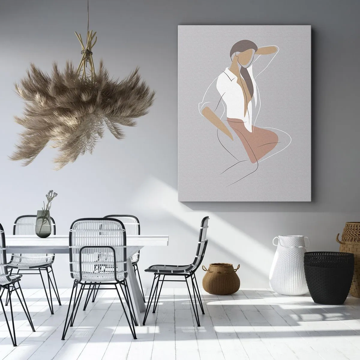 Lærredstryk - Billede på lærred - Omrids af nåde - 80x120 cm