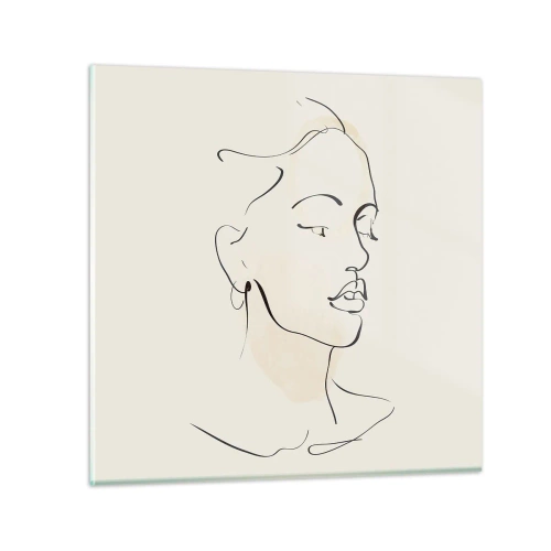 Billede på glas - En bestemt linje - 70x70 cm