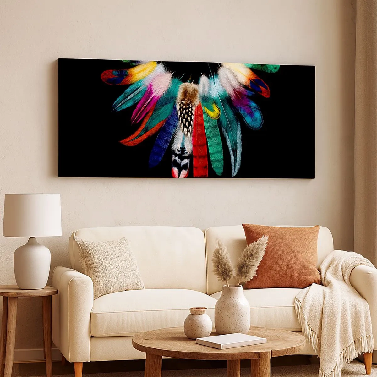 Lærredstryk - Billede på lærred - Indisk halskæde - 100x40 cm