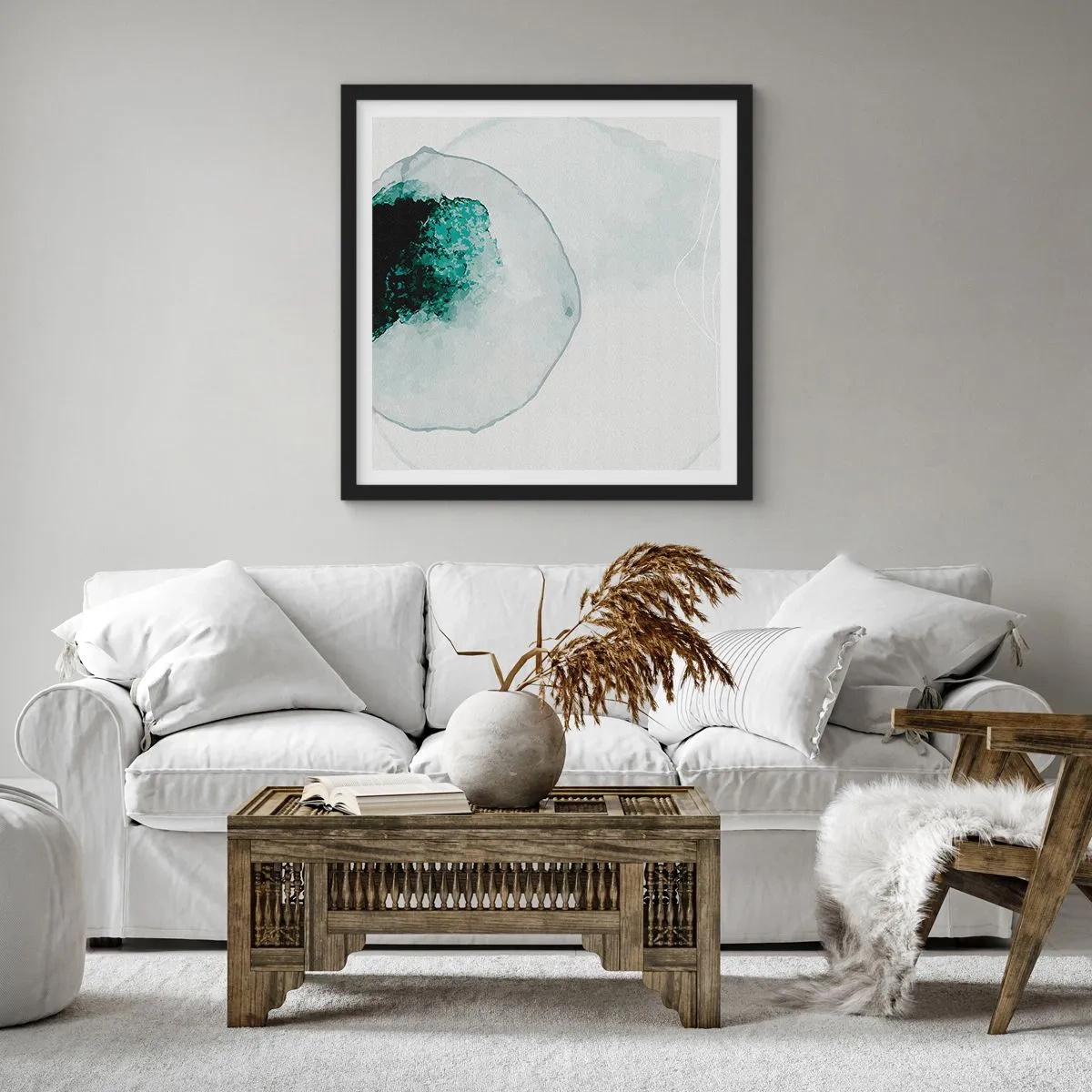 Plakat i sort ramme - I en dråbe vand - 40x40 cm