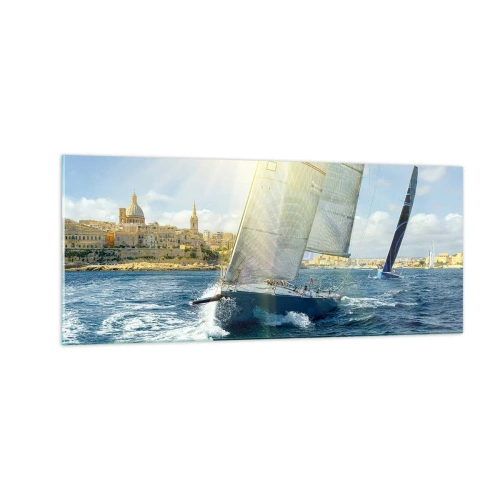 Billede på glas - Tid til at forlade byen - 100x40 cm