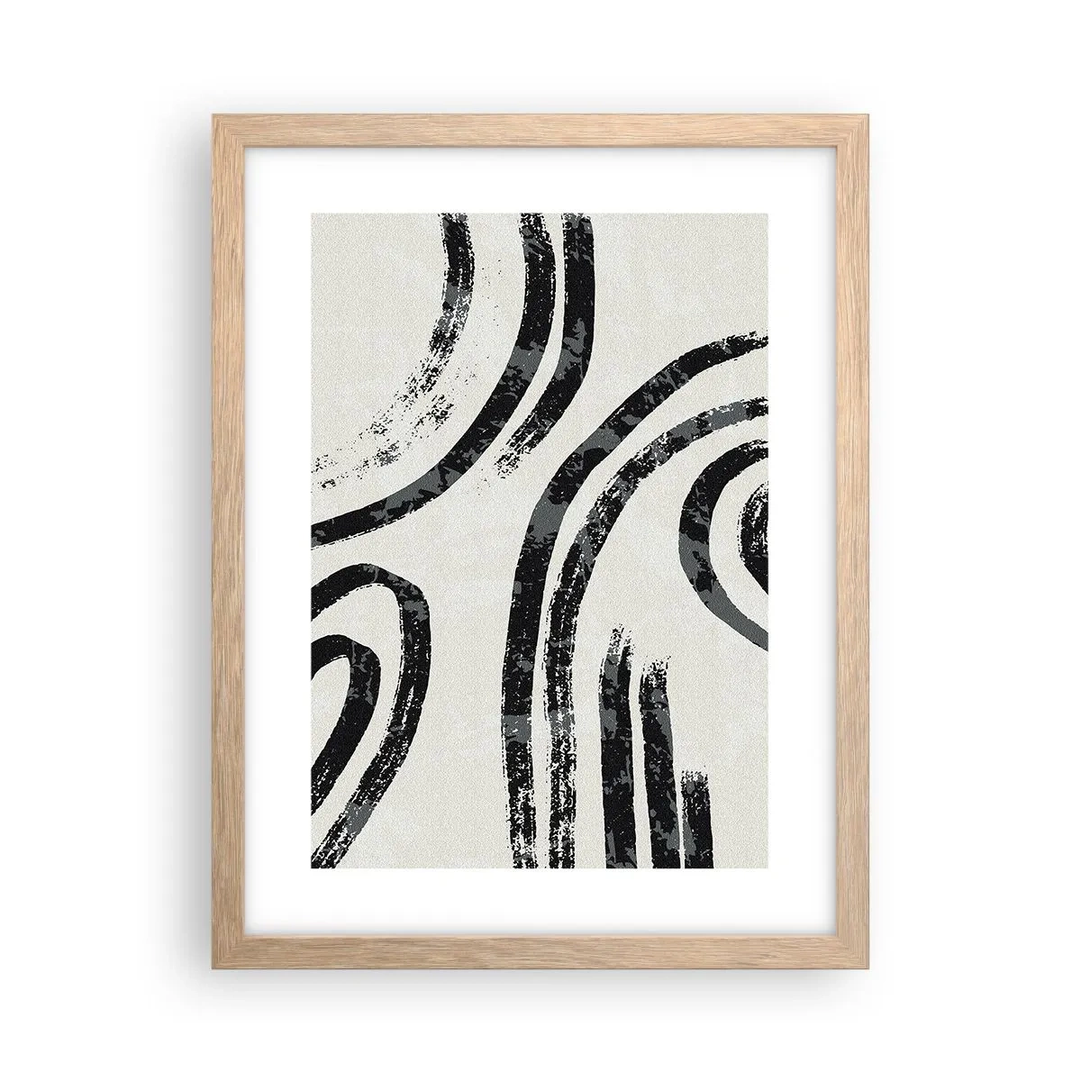 Plakat i ramme af lyst egetræ - Halvt stoppet - 30x40 cm