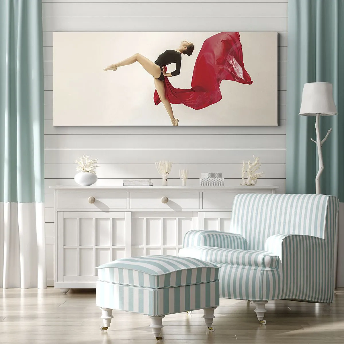 Lærredstryk - Billede på lærred - Rød og sort - 30x30 cm