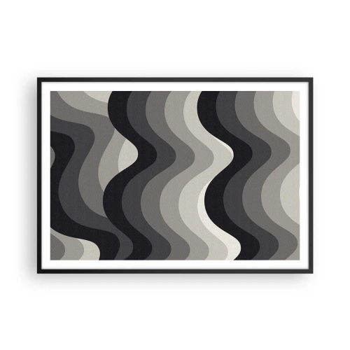 Plakat i sort ramme - Bølge efter bølge - 100x70 cm