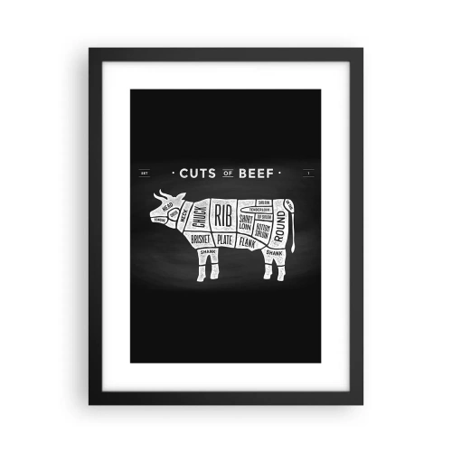 Plakat i sort ramme - Slagterens grundbog - 30x40 cm