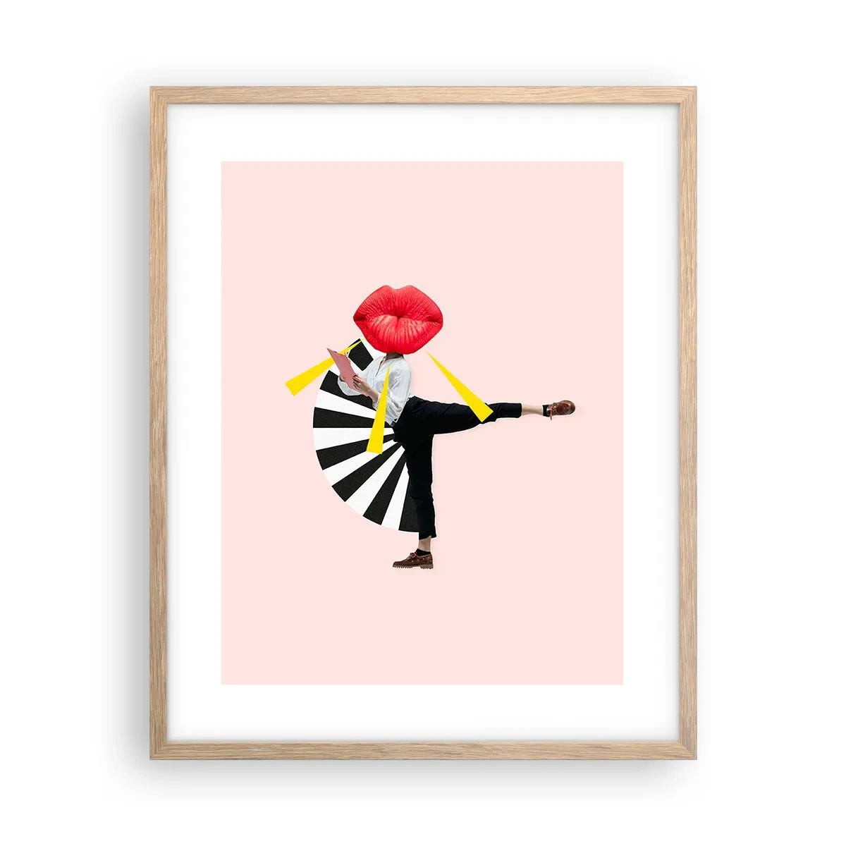 Plakat i ramme af lyst egetræ - Surrealistisk popkunst - 40x50 cm