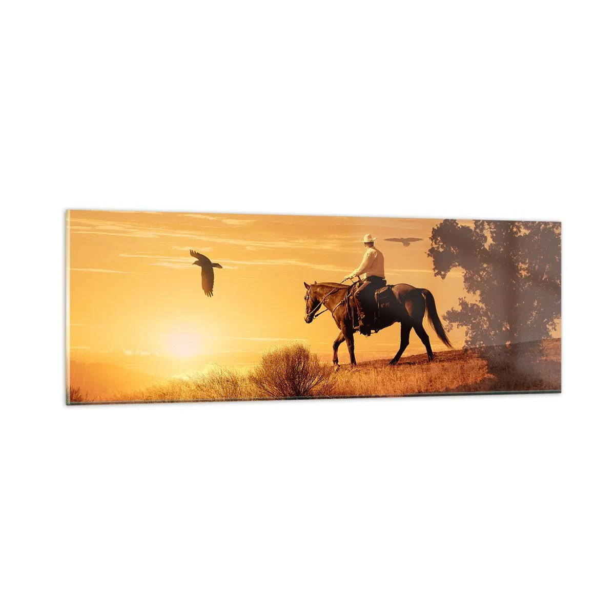 Billede på glas - Alene på tværs af prærien - 90x30 cm