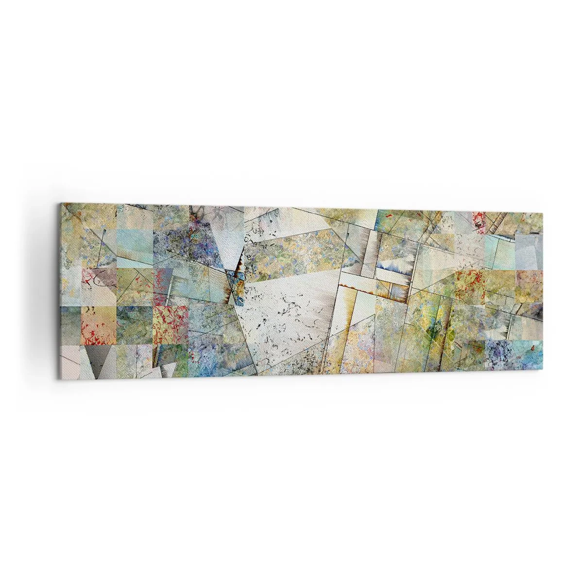 Lærredstryk - Billede på lærred - Geometrisk ommøblering - 160x50 cm