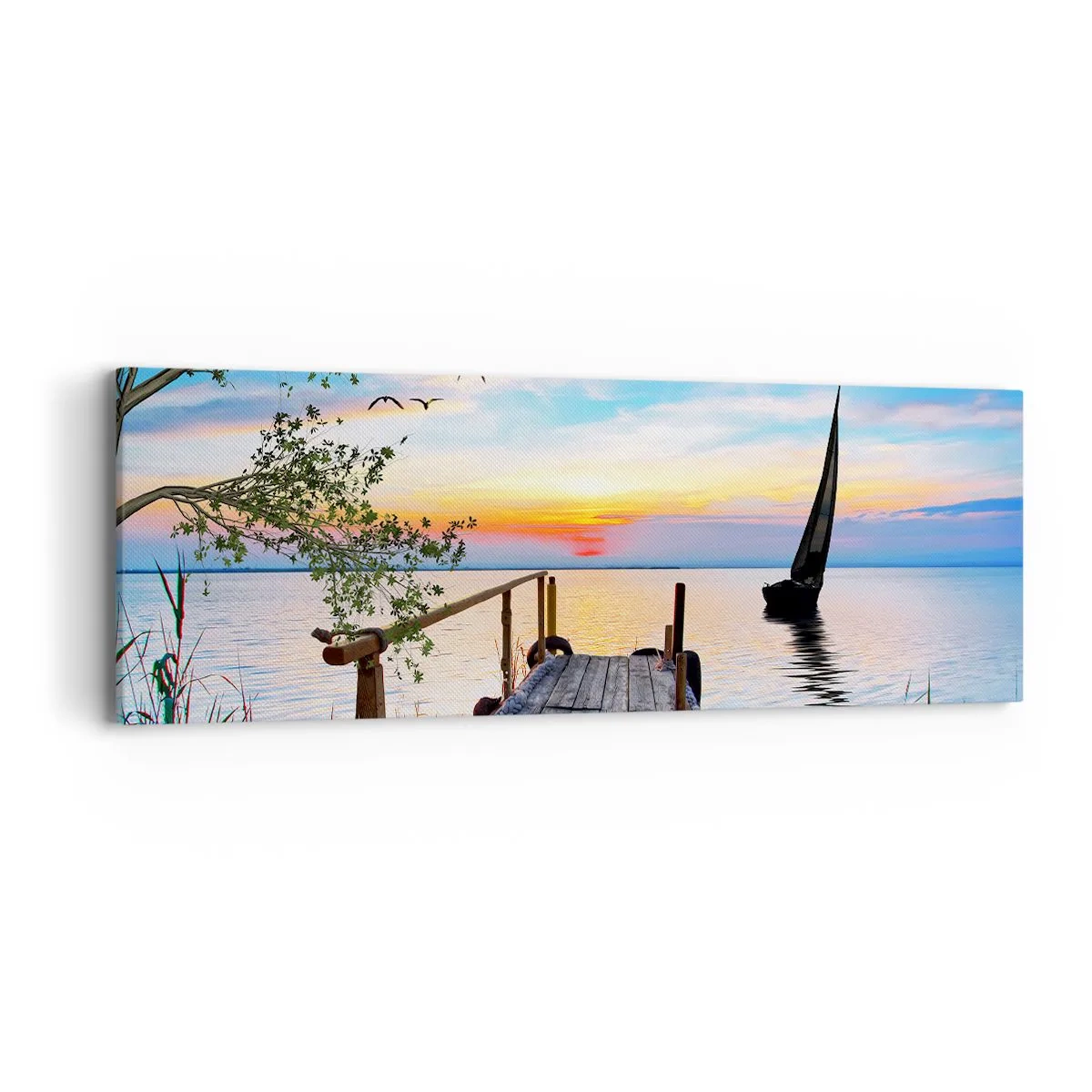 Lærredstryk - Billede på lærred - Godaften - 90x30 cm