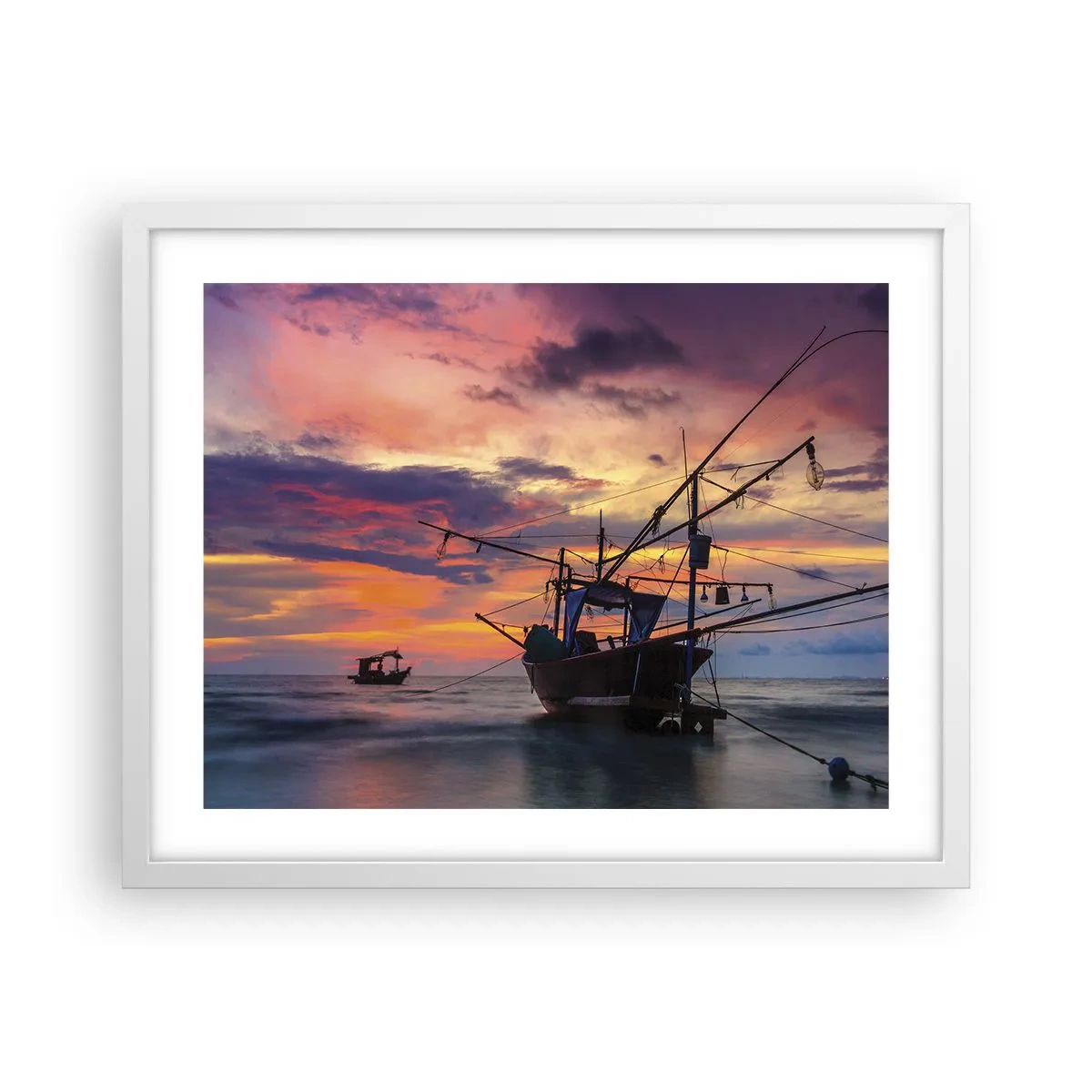Plakat i hvid ramme - En eksotisk aften - 50x40 cm