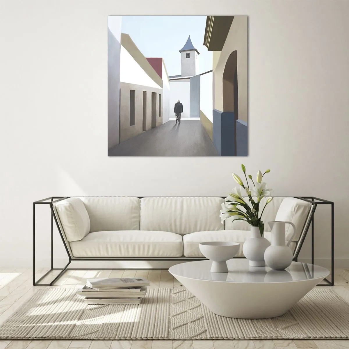 Billede på glas - Solrig gåtur - 70x70 cm