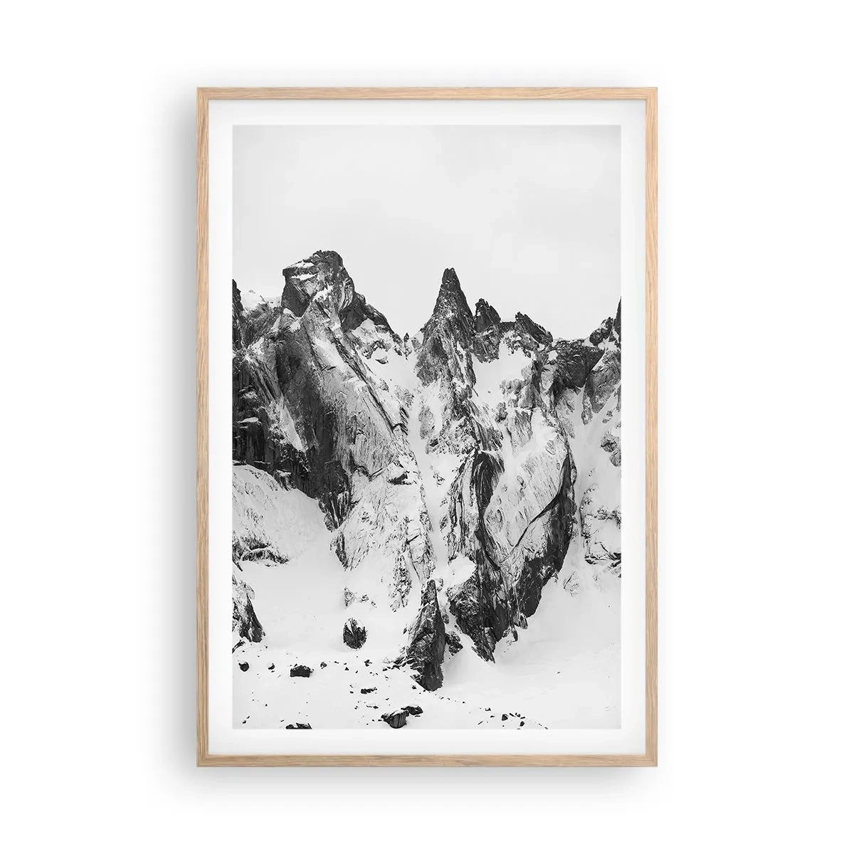Plakat i ramme af lyst egetræ - Granit truende højderyg - 61x91 cm