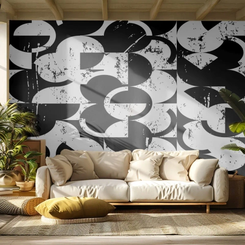Fototapet Selvklæbende Deluxe Sticker - Hvid er hvid og sort er sort - Abstraktion, Stykke, Grafik - 450x315 cm