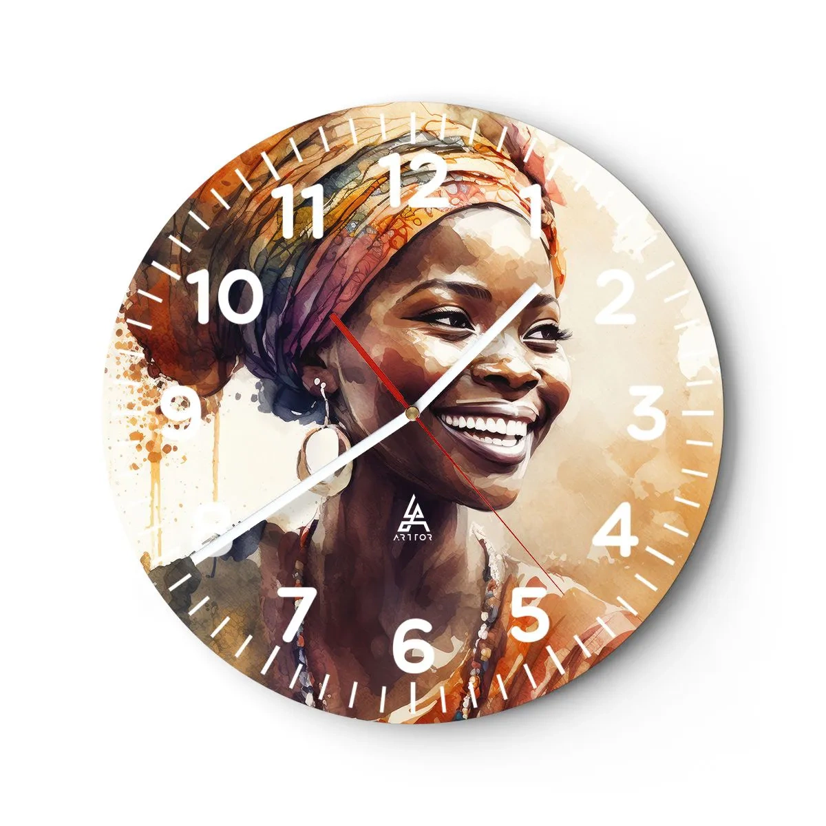 Vægur, Uret - Afrikansk dronning - 40x40 cm