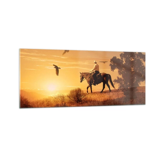 Billede på glas - Alene på tværs af prærien - 100x40 cm