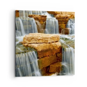 Lærredstryk - Billede på lærred - Trappe til himlen - 70x70 cm