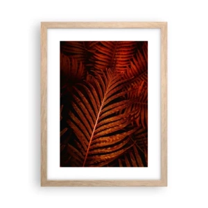 Plakat i ramme af lyst egetræ - Livets varme - 30x40 cm