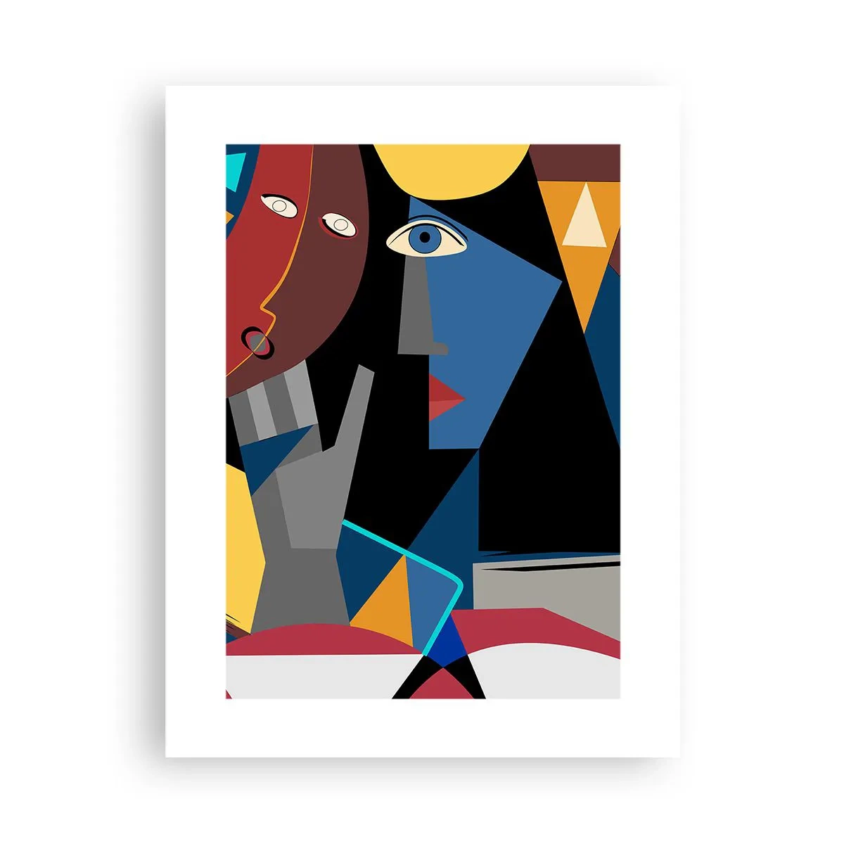 Plakat - Kubistisk samtale - 30x40 cm