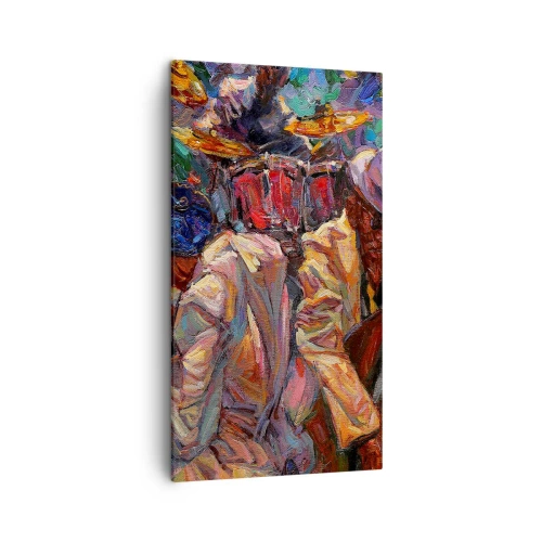 Lærredstryk - Billede på lærred - I én rytme - 45x80 cm
