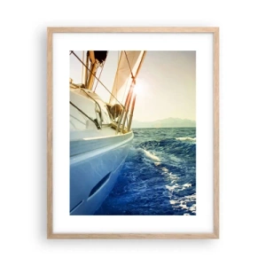 Plakat i ramme af lyst egetræ - For eventyr - 40x50 cm