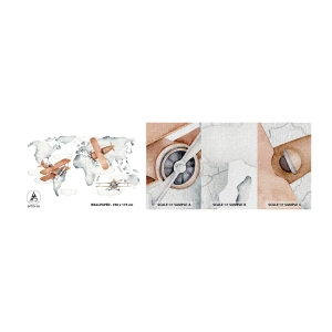 Prøve Fototapet Premium Canvas - I den banebrydende ånd - Verdenskort, Flyvemaskiner, Børns - 100x30 cm