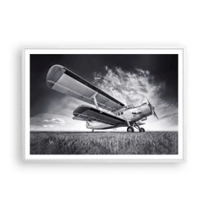 Plakat i hvid ramme - Den bevingede vandringsmand - 100x70 cm