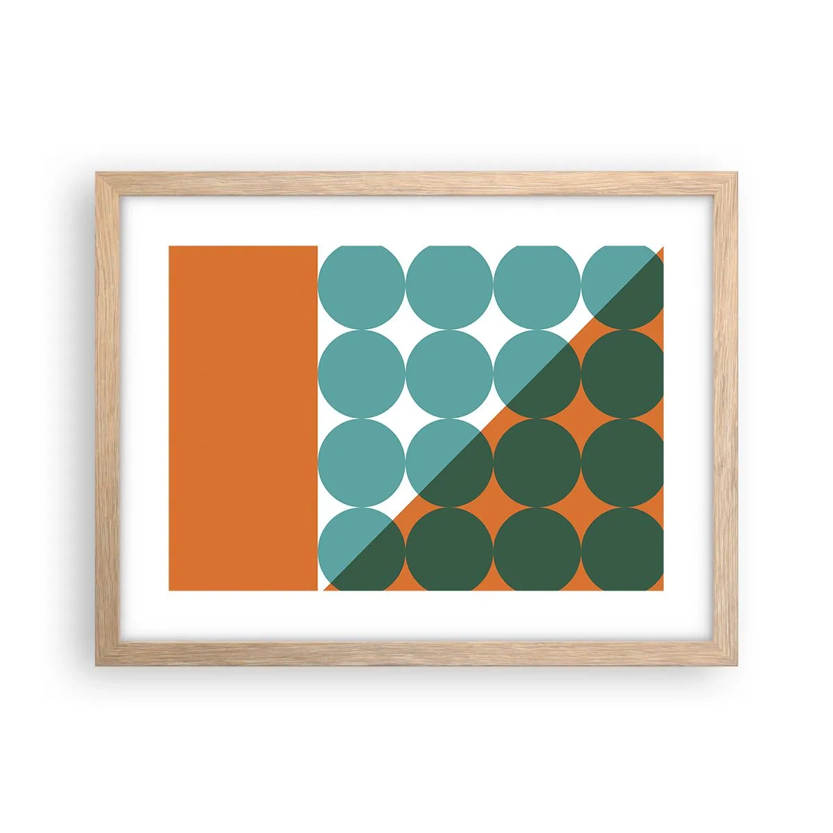 Plakat i ramme af lyst egetræ - Op og over - 40x30 cm