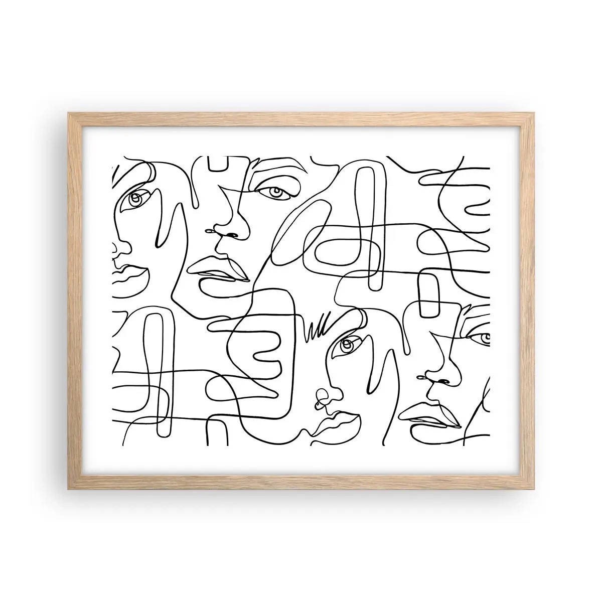 Plakat i ramme af lyst egetræ - I sammenfiltrede følelser - 50x40 cm