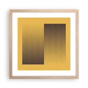 Plakat i ramme af lyst egetræ - Modsætningernes kvadrat - 40x40 cm