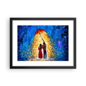 Plakat i sort ramme - Magien ved en regnfuld aften? - 40x30 cm