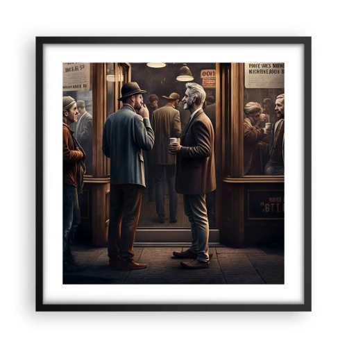 Plakat i sort ramme - Et godt øjeblik på dagen - 50x50 cm