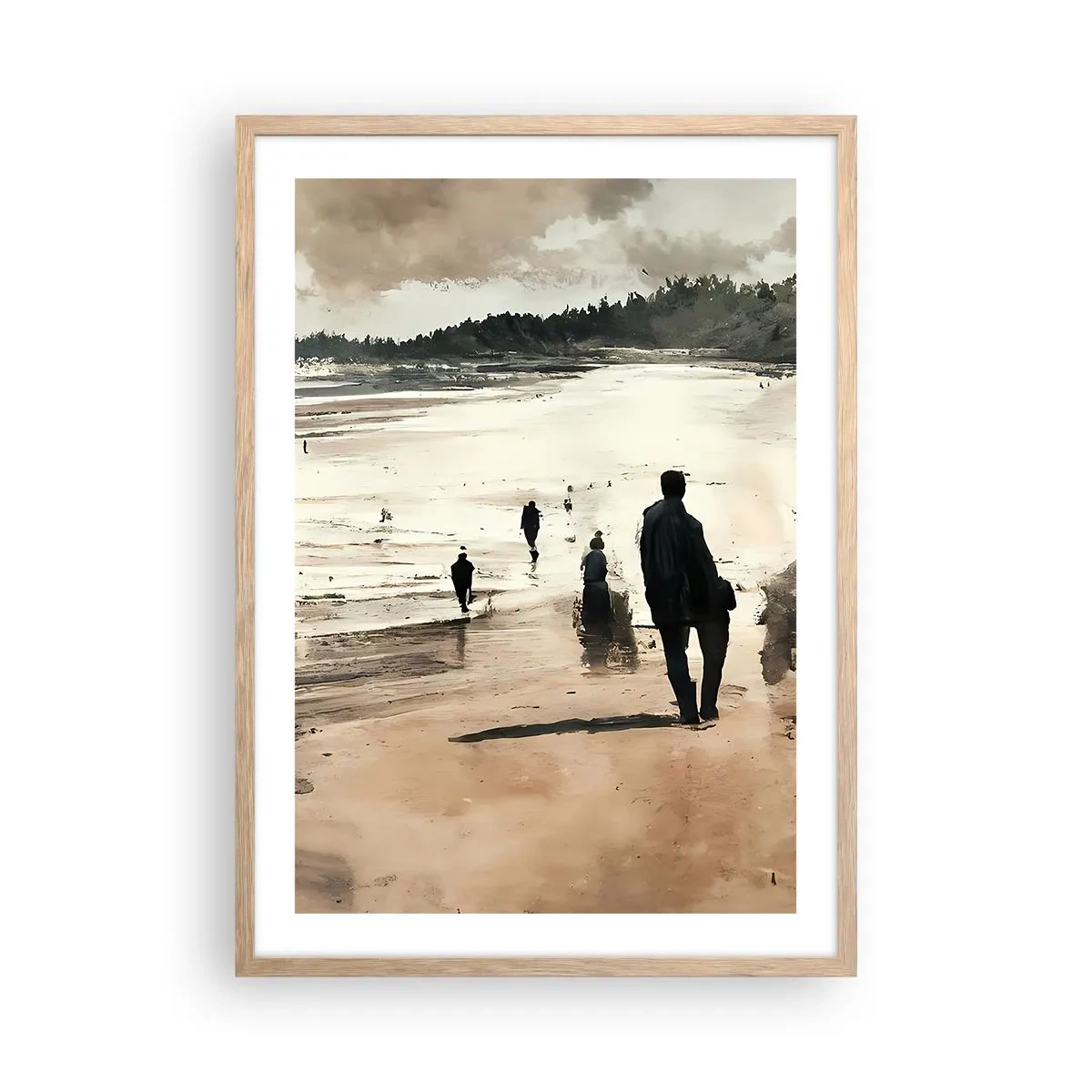Plakat i ramme af lyst egetræ - Indkaldt - 50x70 cm