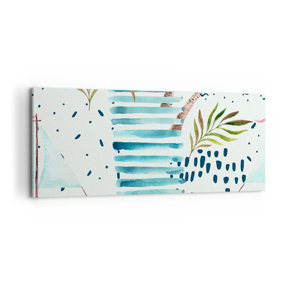 Lærredstryk - Billede på lærred - Ferie under palmerne - 100x40 cm
