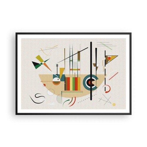 Plakat i sort ramme - Og verden griner - 100x70 cm