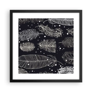 Plakat i sort ramme - Fjerede blonder - 40x40 cm