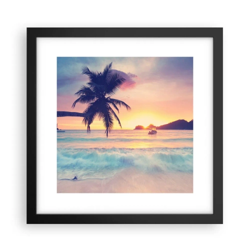 Plakat i sort ramme - En aften i bugten - 30x30 cm