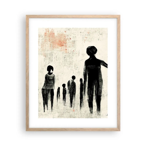 Plakat i ramme af lyst egetræ - Mod ensomhed - 40x50 cm