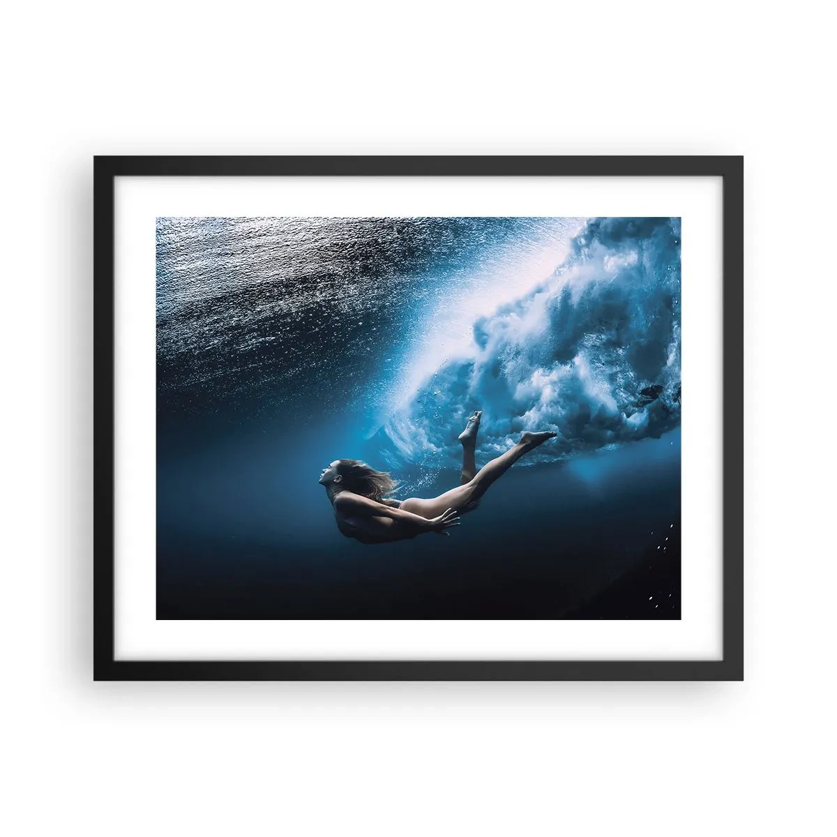 Plakat i sort ramme - Den moderne havfrue - 50x40 cm